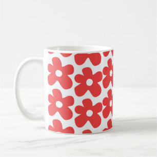 Retro Red-Blommigten Y2K Flower Design med fetstil Kaffemugg