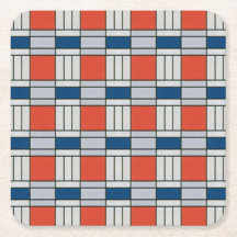 Retro Red Blue Geometric Mönster