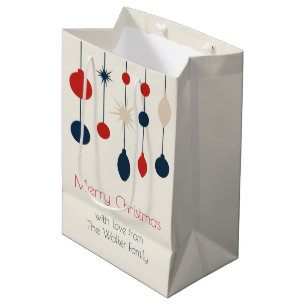 Retro Red Blue Ornaments jul Party