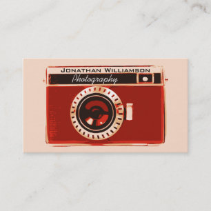 Retro Red Camera Photography-Affärskort Visitkort