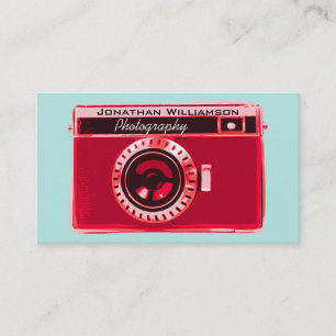 Retro Red Camera Photography-Affärskort Visitkort