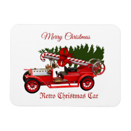Retro Red Car Julgran Magnet
