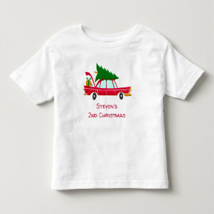 Retro Red Car med Julgran T Shirt