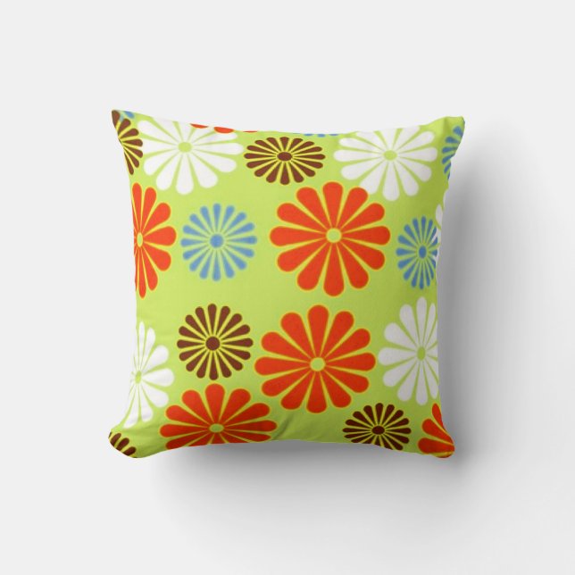 Retro Red Daisy Kudde (Framsida)