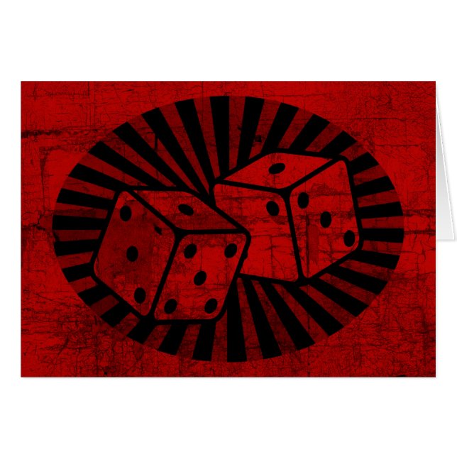 Retro Red Dice Hälsningskort (Framsidan Horizontal)