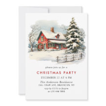 Retro Red Farm Barn Julfest jul