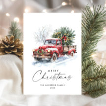 Retro Red Farm Lastbil Bohemian Julgran