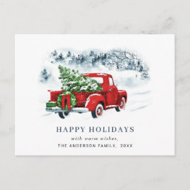 Retro Red Farm Lastbil jul Hälsning Helgdag Vykort