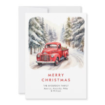 Retro Red Farm Lastbil Land jul Hälsning