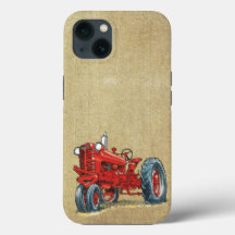 Retro Red Farm Tractor