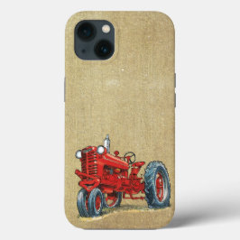 Retro Red Farm Tractor