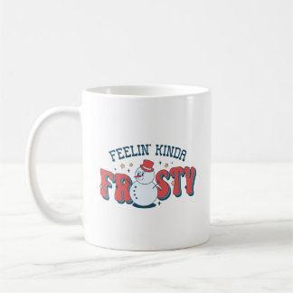 Retro Red Feelin' Kinda Frosty Funny Snögubbe Kaffemugg