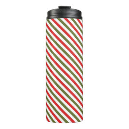 Retro Red Green White Christmas Stripe Pattern
