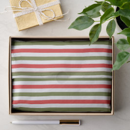 Retro Red Green White Christmas Stripe Pattern