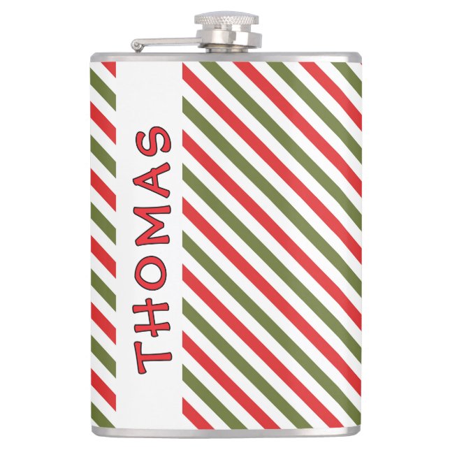 Retro Red Green White Christmas Stripe Pattern  Fickplunta (Framsidan)