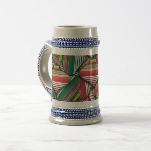 Retro Red Grönt Stripe Ornament Mönster Design Sejdel