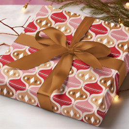 Retro Red Guld jul Bauble Dekorations Presentpapper