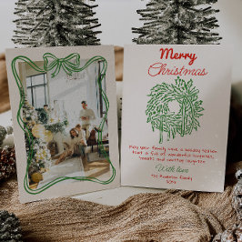 Retro Red Hand plockade Bow-andedräkt Foton till j Julkort