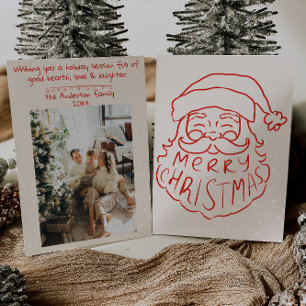 Retro Red Hand plockade Jultomten God jul Julkort