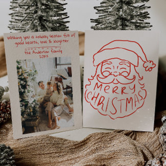 Retro Red Hand plockade Jultomten God jul Julkort