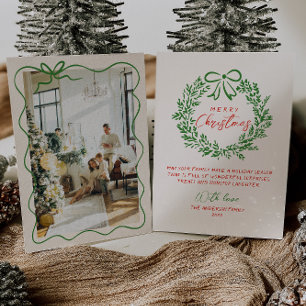 Retro Red Hand plockade Ribbon-andedräkt Foton til Julkort