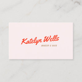 Retro Red Handskriftlig skripttypografi, Rosa Visitkort