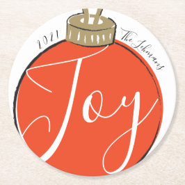 Retro Red-jul Underlägg Papper Rund