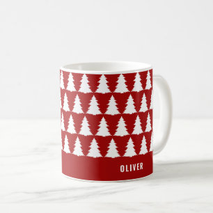 Retro Red-julens moderna, minimala unika Kaffemugg