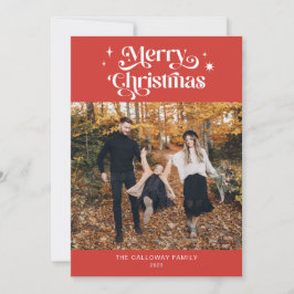 Retro Red-jullfotokort, Helgdag Julkort