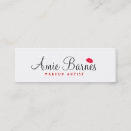 Retro Red Kissing Läppar Makeup Artist White Beaut Mini Visitkort