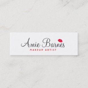 Retro Red Kissing Läppar Makeup Artist White Beaut Mini Visitkort