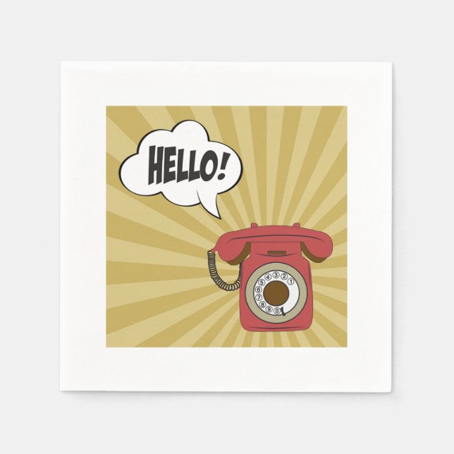 Retro Red Mobila Pappra blöjor Pappersservett (Framsidan)