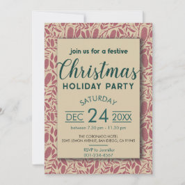 Retro Red Mysiga Vibe-juljul-Helgdag Inbjudningar