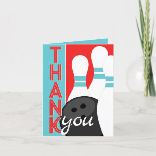 Retro Red och Teal Blue Bowling - tack vare dina k Kort