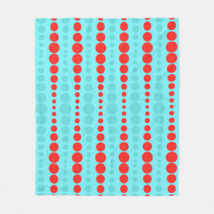 Retro Red och Turcos Dots Fleece Blanket