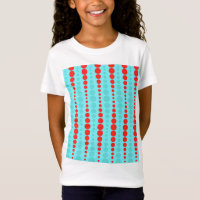 Retro Red och Turcos Dots Girl's T-Shirt