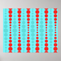 Retro Red och Turcos Dots Poster