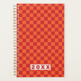 Retro Red Orange Checkerboard 2026