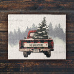 Retro Red Play-Anpassningsbarna i Lastbil Namn Pussel<br><div class="desc">Biet tillsammans med helgdag roligt med vår rustiska retro-roliga julpusselbit lastbil! Personlig med din familj namn och år är det en festlig och mysigt aktivitet för hela familjen under julhelgen.</div>