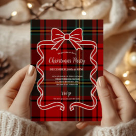 Retro Red Play Whimsical jul Inbjudningar