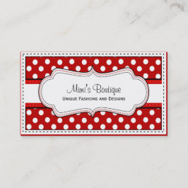 Retro Red Polka-affärskort Visitkort