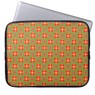 Retro Red Poppies och Polka dots Laptop sleeve