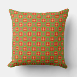 Retro Red Poppies och Polka dots Pillow eller Cush Kudde