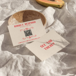 Retro Red QR-koden Hand plockade Quirky Bröllop OSA Kort