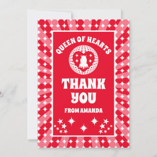 Retro Red Queen of Hearts Birthday - Tack för ditt Inbjudningar