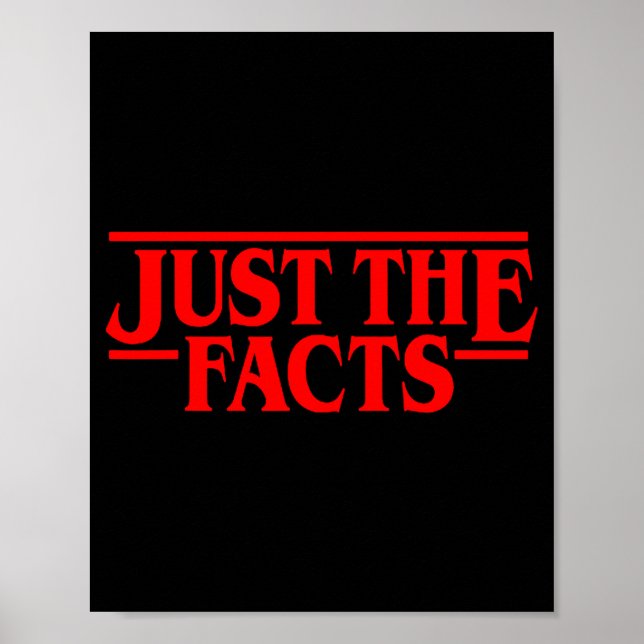 Retro Red Quote Just The Facts Funny Basic Simple  Poster (Framsidan)
