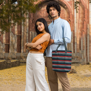 Retro Red Rand Tote Bag Tygkasse