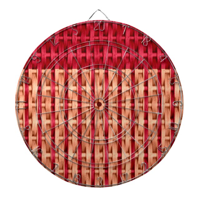 Retro Red rand wicker-grafik Darttavla (Framsidan)