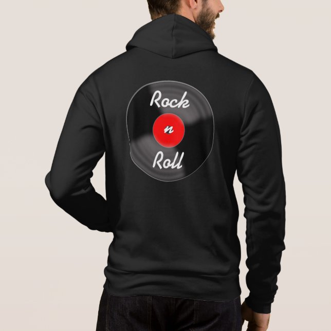 Retro Red Record Jacka Hoodie T Shirt (Baksida)