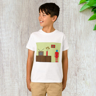 Retro Red Robot T Shirt